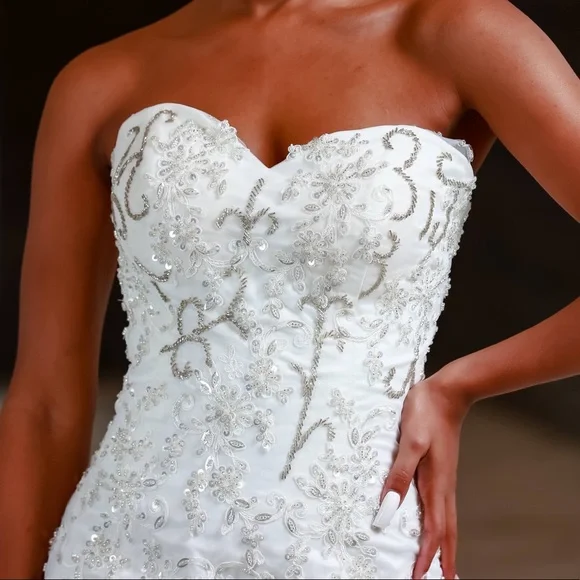 Strapless Mermaid Wedding Dress size 8 -Ivory - Picture 4 of 4